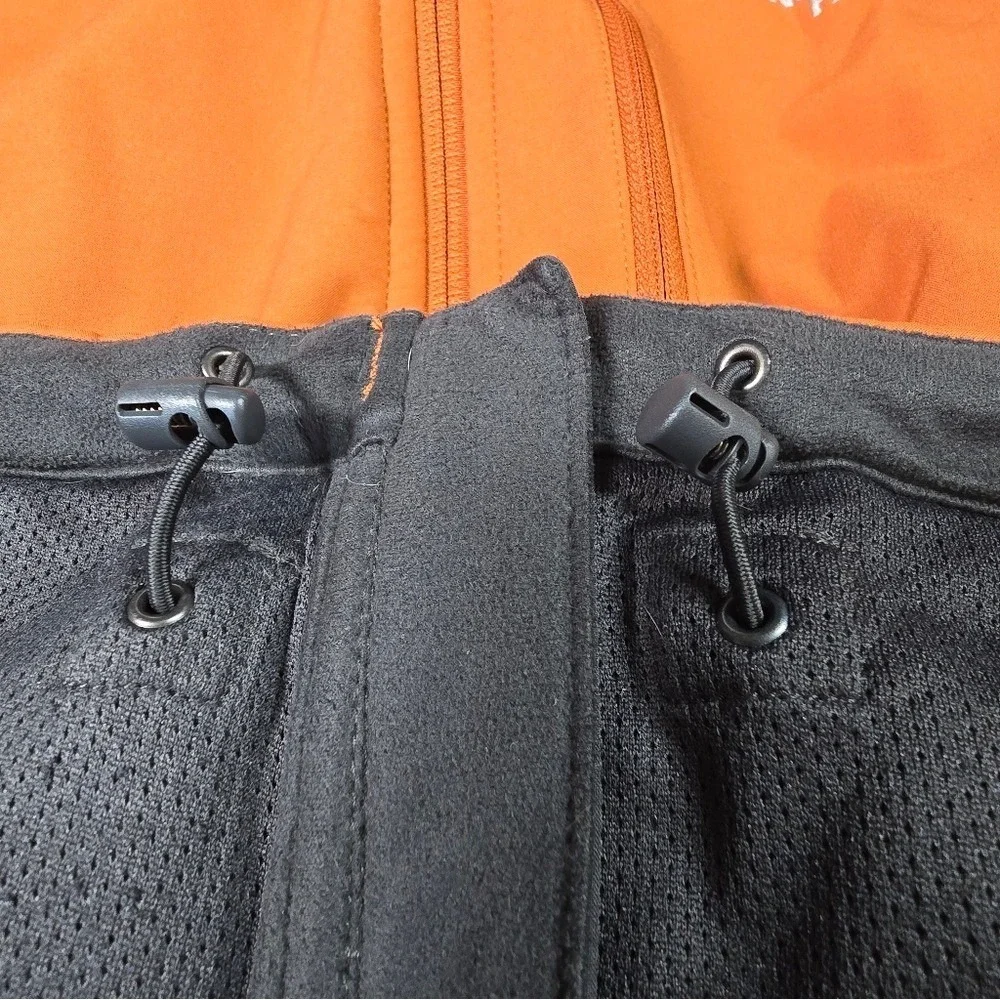The North Face Apex Bionic Softshell Jacket Mens Large Orange Charcoal Grey Wind